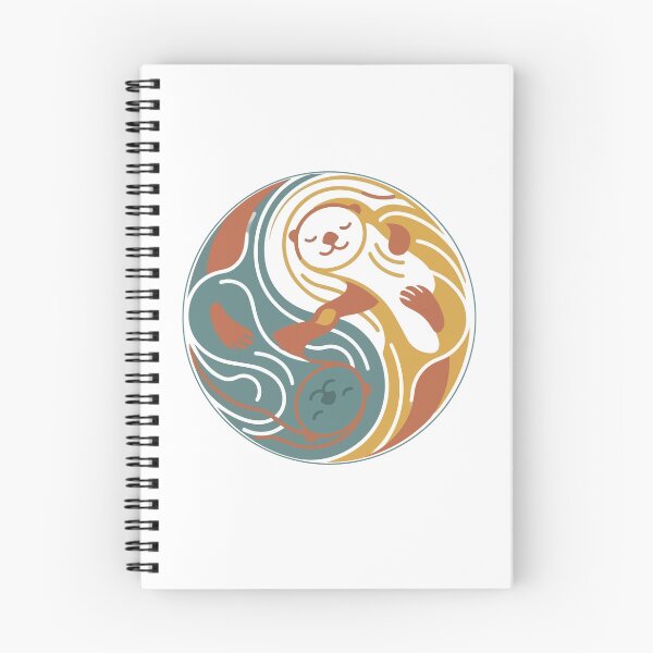 Item preview, Boho Minimalist Sea Otters Yin Yang Water Flow designed and sold by Arc2020.