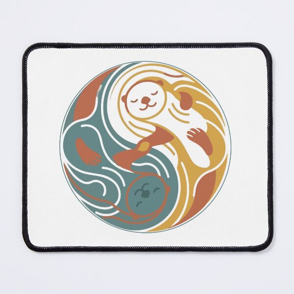 Item preview, Boho Minimalist Sea Otters Yin Yang Water Flow designed and sold by Arc2020.