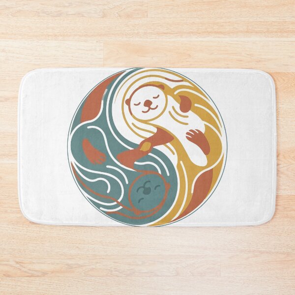 Item preview, Boho Minimalist Sea Otters Yin Yang Water Flow designed and sold by Arc2020.