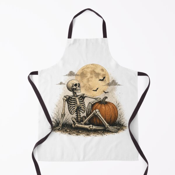 Item preview, Vintage Halloween Skeleton & Pumpkin | Retro Spooky Autumn Illustration designed and sold by Rewind Society.
