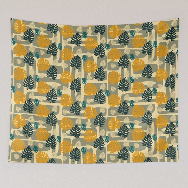 Item preview,  Tropical Monstera Leaf and forms in beige - Seamless Pattern designed and sold by StefanStudioArt.