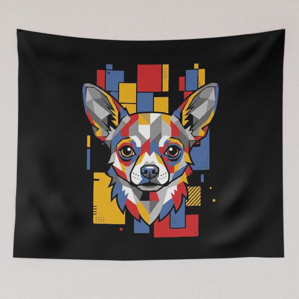 Item preview, Funny Chihuahua Colorful Blocks Geometric Art Mom Dad Kids designed and sold by FurryHavenPH.