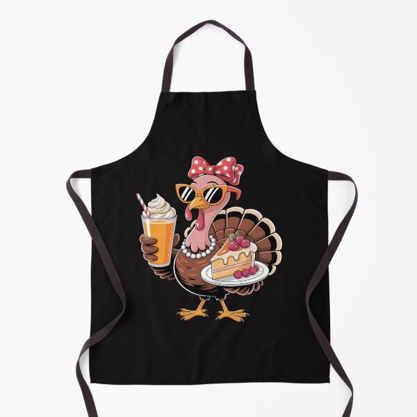 Item preview, Turkey Drinking Coffee Bow Thanksgiving Womens Turkey Day designed and sold by drawyourpy.