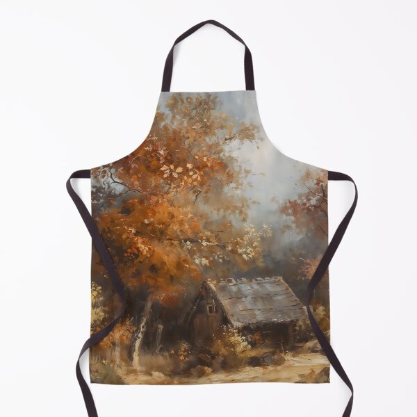 Item preview, Vintage Autumn Forest Cabin - Fall Landscape Painting designed and sold by Sergey Sedunov.