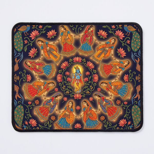 Item preview, Gopis of Vrindavan: Sacred Madhubani Raas Pattern designed and sold by krazzyremo.