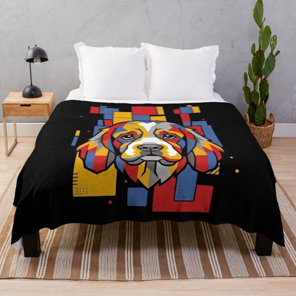 Item preview, Funny Clumber Spaniel Colorful Blocks Geometric Art Mom Dad Kids designed and sold by FurryHavenPH.