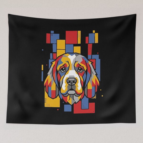 Item preview, Funny Clumber Spaniel Colorful Blocks Geometric Art Mom Dad Kids designed and sold by FurryHavenPH.