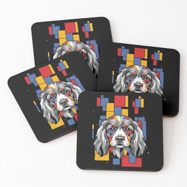 Item preview, Funny Cockalier Colorful Blocks Geometric Art Mom Dad Kids designed and sold by FurryHavenPH.