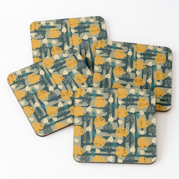 Item preview, Tropical Monstera Leaf and forms in dark green - Seamless Pattern designed and sold by StefanStudioArt.
