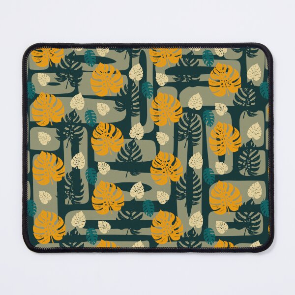Item preview, Tropical Monstera Leaf and forms in dark green - Seamless Pattern designed and sold by StefanStudioArt.