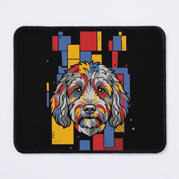 Artikelvorschau, Lustiger Cockapoo, bunte Bausteine, geometrische Kunst, Mama, Papa, Kinder entworfen und verkauft von FurryHavenPH.