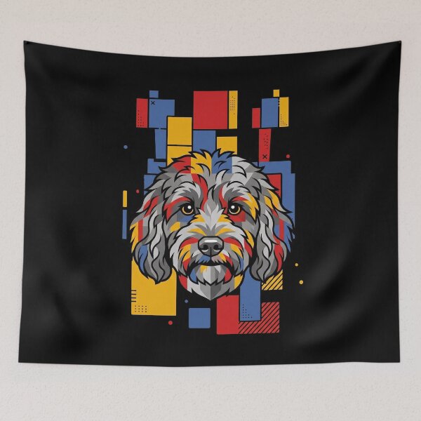 Item preview, Funny Cockapoo Colorful Blocks Geometric Art Mom Dad Kids designed and sold by FurryHavenPH.