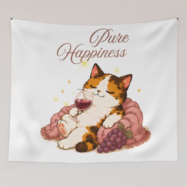 Item preview, Cozy Cute Calico Cat Wine - Pure Happiness designed and sold by Lunexa-Lab.