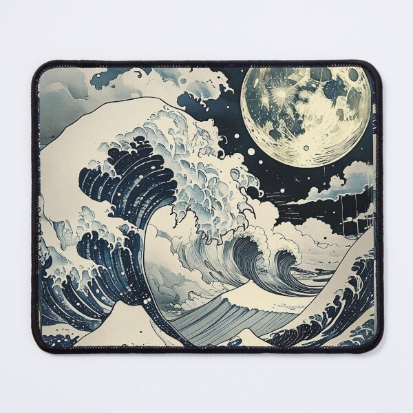 Item preview, Moonlit Great Wave Japanese Art Print | Ukiyo-e Ocean Wall Art designed and sold by RSDigitalPrintDesign.