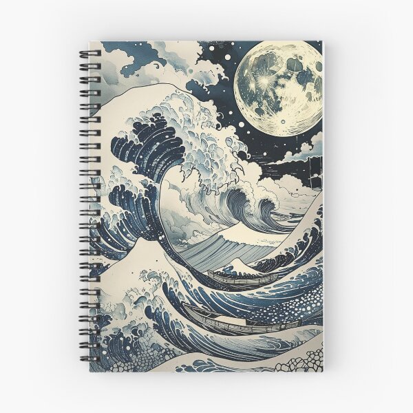 Item preview, Moonlit Great Wave Japanese Art Print | Ukiyo-e Ocean Wall Art designed and sold by RSDigitalPrintDesign.