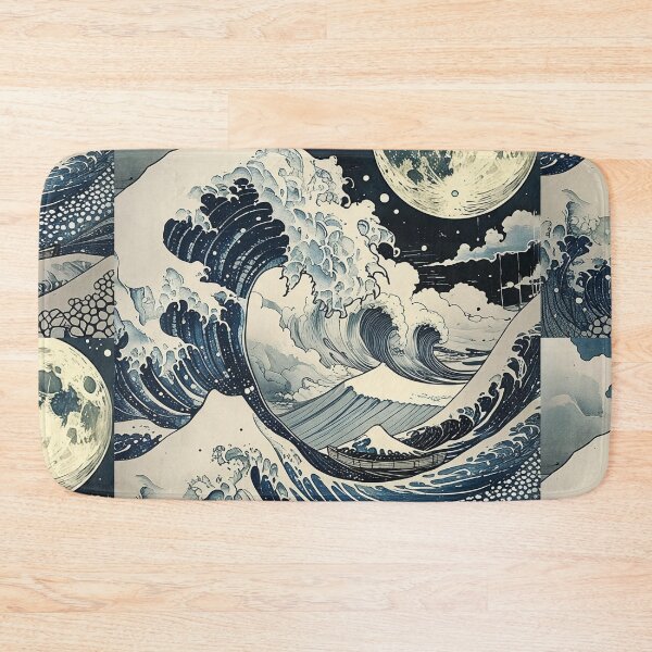 Item preview, Moonlit Great Wave Japanese Art Print | Ukiyo-e Ocean Wall Art designed and sold by RSDigitalPrintDesign.