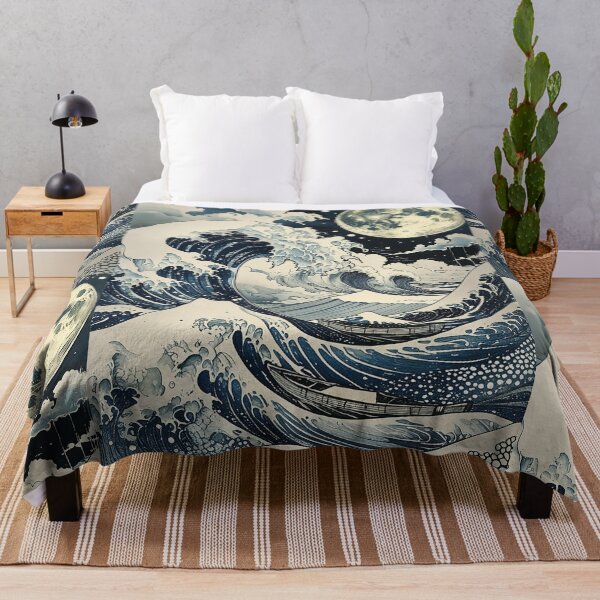 Item preview, Moonlit Great Wave Japanese Art Print | Ukiyo-e Ocean Wall Art designed and sold by RSDigitalPrintDesign.