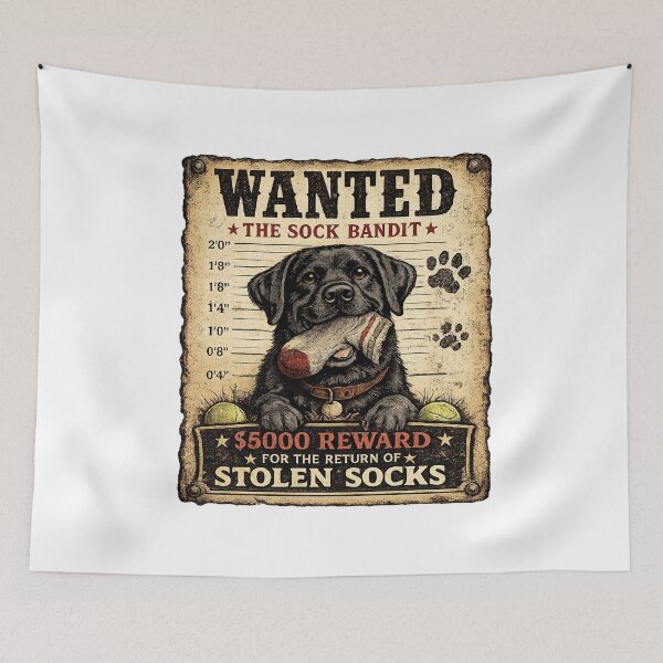 Item preview, Wanted – The Sock Bandit designed and sold by Goodthingstree.