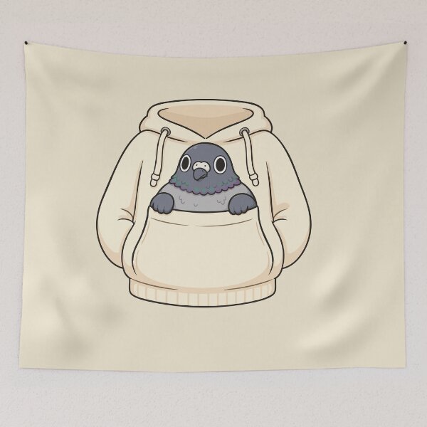 Item preview, Cute Pigeon Hoodie Pocket Sticker Cozy Bird Lover Gift designed and sold by SimplePoDesign.