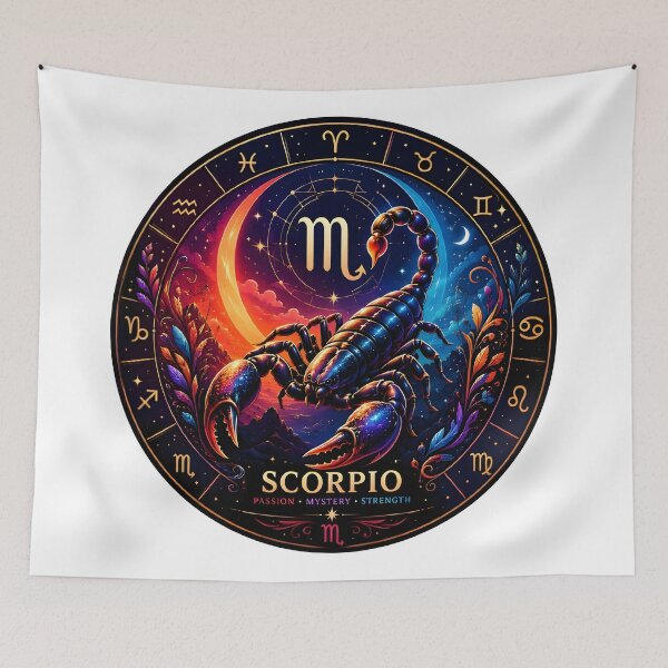Item preview, Scorpio Passion Mystery Strength Moon Galaxy Zodiac Art designed and sold by Zodiac Celestial Art.