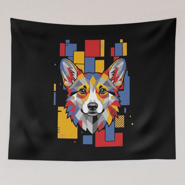 Item preview, Funny Corgi Colorful Blocks Geometric Art Mom Dad Kids designed and sold by FurryHavenPH.