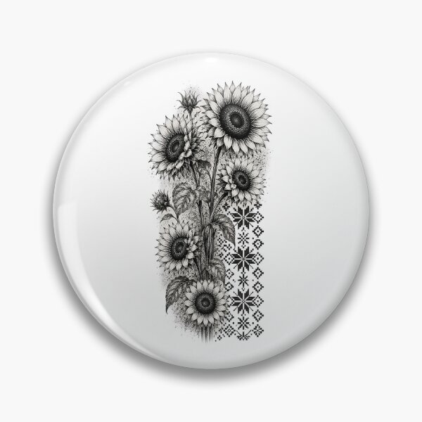 Item preview, Black & White Sunflower Botanical Engraving designed and sold by PetalGarden.