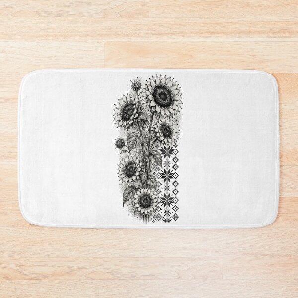 Item preview, Black & White Sunflower Botanical Engraving designed and sold by PetalGarden.