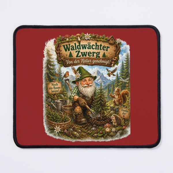 Item preview, Forest Ranger Gnome – Nature Approved Funny Bavarian Forest Design designed and sold by Alpine-Ink.