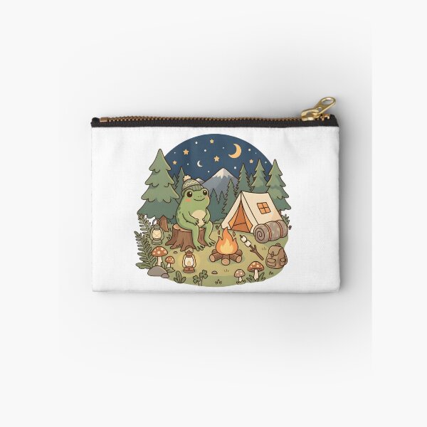 Item preview, Happy Camper Frog Shirt – Cozy Frog Camping by the Campfire in the Forest Nature Adventure designed and sold by The Design Trendz.