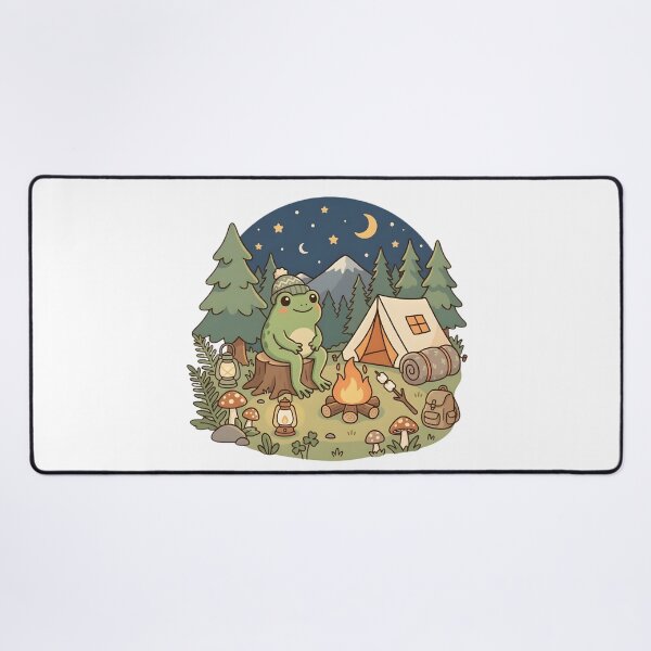 Item preview, Happy Camper Frog Shirt – Cozy Frog Camping by the Campfire in the Forest Nature Adventure designed and sold by The Design Trendz.
