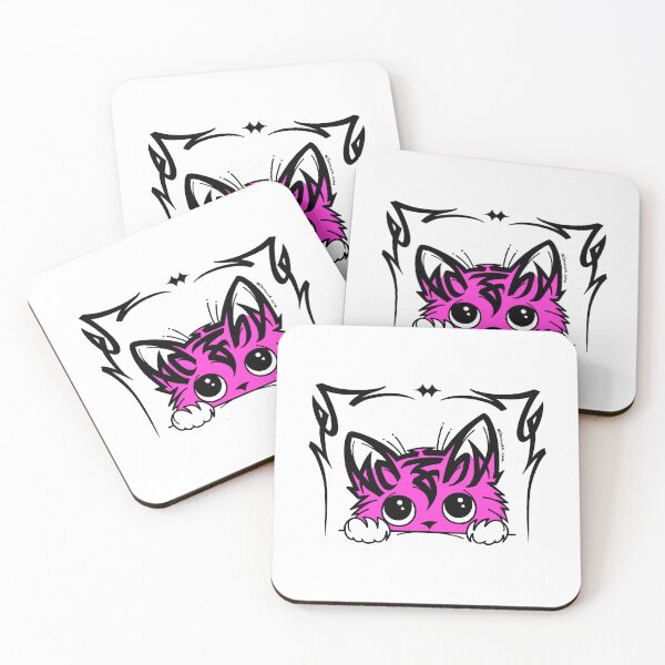 Item preview, Cute Magenta Anime Cat Kawaii Calligraffiti Streetwear Art designed and sold by elmuna.
