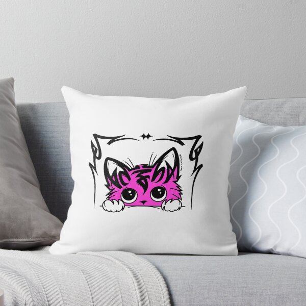Item preview, Cute Magenta Anime Cat Kawaii Calligraffiti Streetwear Art designed and sold by elmuna.