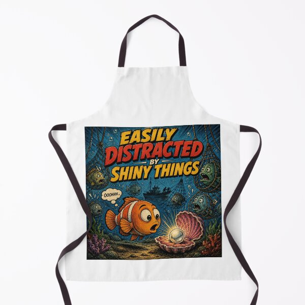 Item preview, Easily Distracted By Shiny Things Funny Fish designed and sold by Nano-Threads.
