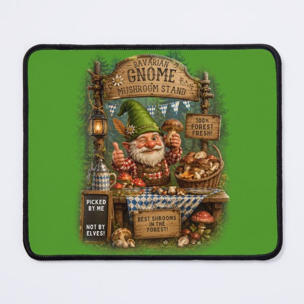 Item preview, Bavarian Gnome Mushroom Stand – Funny Forest Fantasy Vintage Design designed and sold by Alpine-Ink.