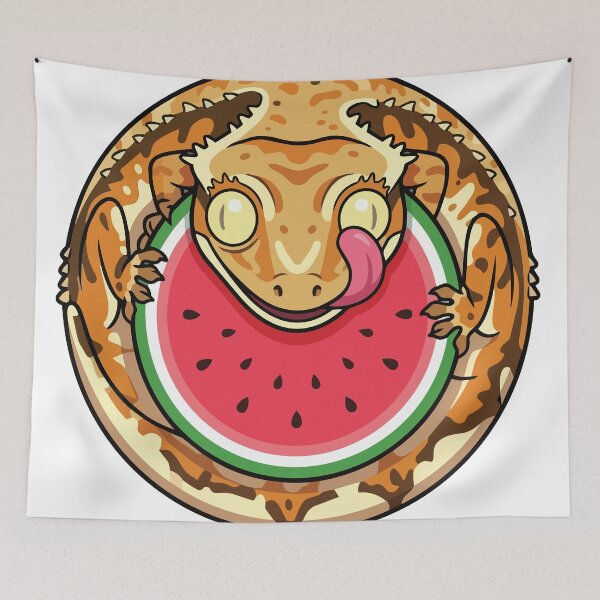 Item preview, Funny Crested Gecko Watermelon Slice Licking Eye designed and sold by Arc2020.