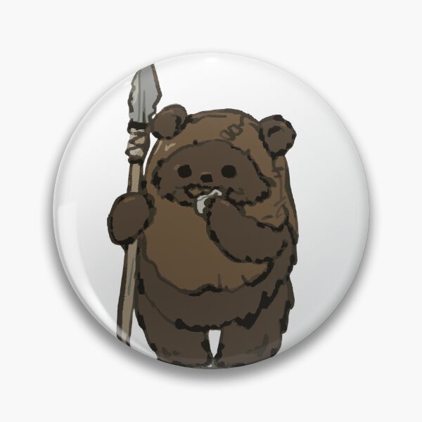 Item preview, Ewok with Spear Eating a Rock | Funny Star Wars Character | Cute Forest Creature Art designed and sold by DawnColony.