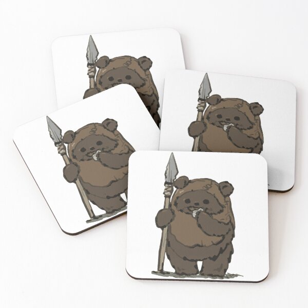 Item preview, Ewok with Spear Eating a Rock | Funny Star Wars Character | Cute Forest Creature Art designed and sold by GeekMix.