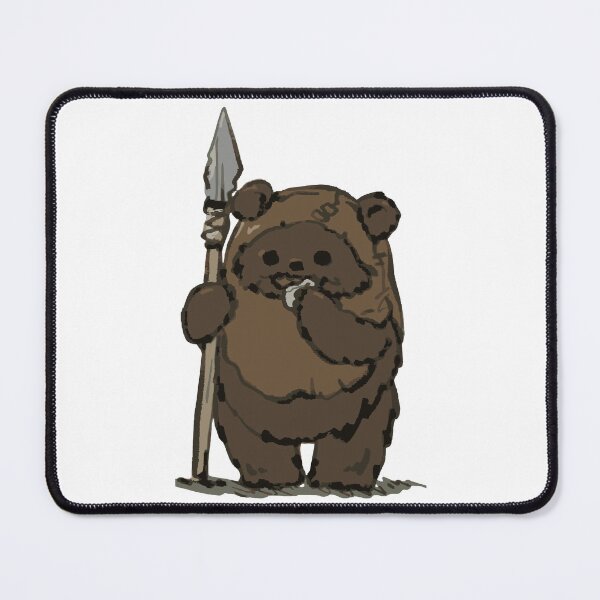 Item preview, Ewok with Spear Eating a Rock | Funny Star Wars Character | Cute Forest Creature Art designed and sold by GeekMix.