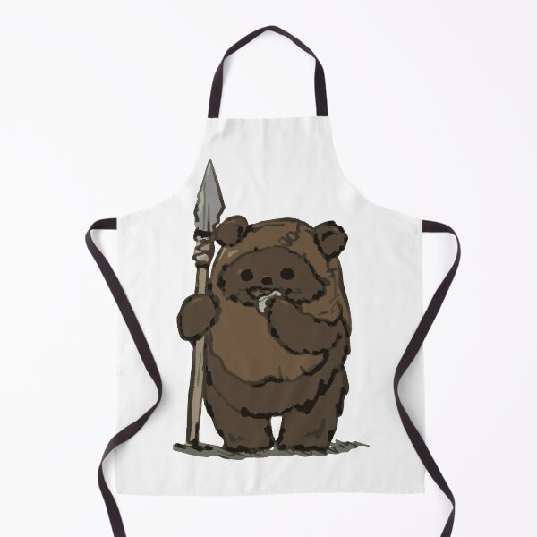 Item preview, Ewok with Spear Eating a Rock | Funny Star Wars Character | Cute Forest Creature Art designed and sold by GeekMix.
