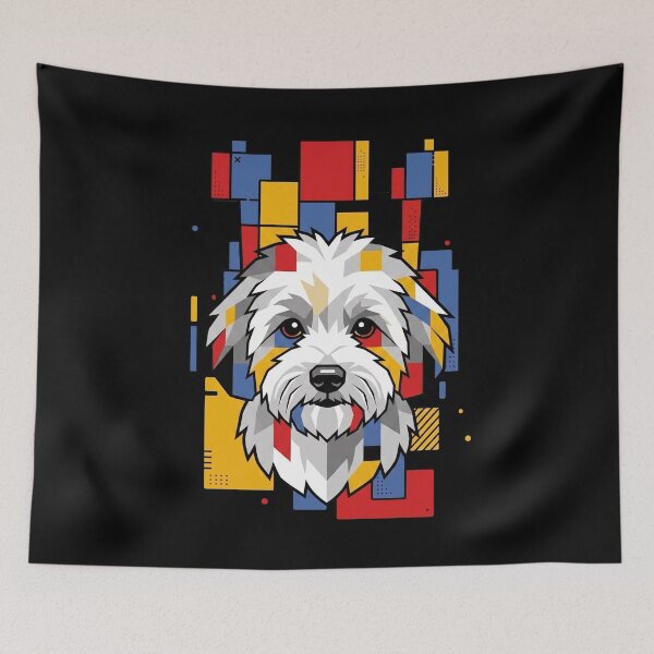 Item preview, Funny Coton de Tulear Colorful Blocks Geometric Art Mom Dad Kids designed and sold by FurryHavenPH.