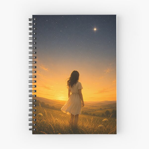 Item preview, Guided by the First Star – Golden Evening Landscape Wall Art designed and sold by bauschberts.