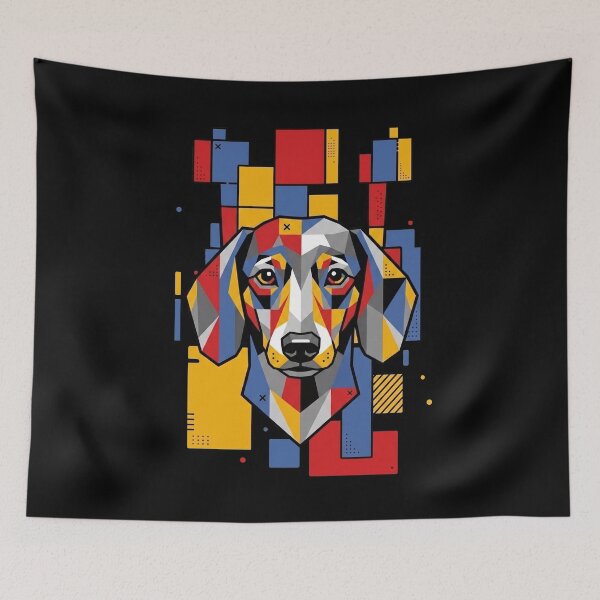 Item preview, Funny Dachshund Colorful Blocks Geometric Art Mom Dad Kids designed and sold by FurryHavenPH.