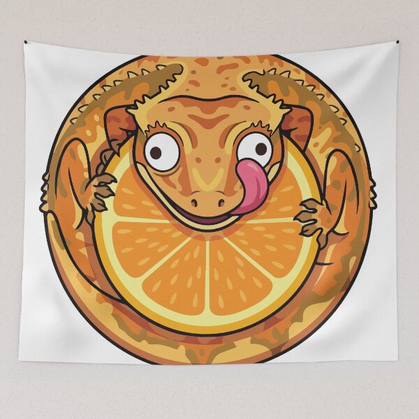 Item preview, Cute Crested Gecko Orange Slice No Thoughts designed and sold by Arc2020.