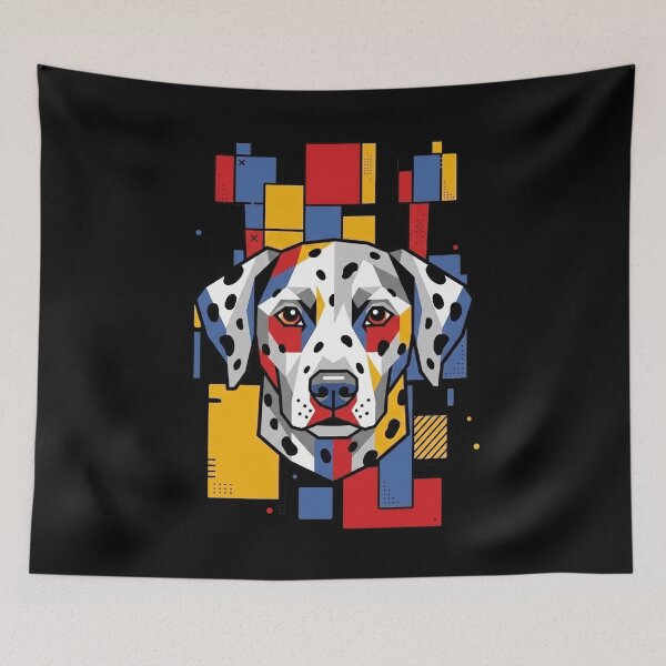 Item preview, Funny Dalmatian Colorful Blocks Geometric Art Mom Dad Kids designed and sold by FurryHavenPH.