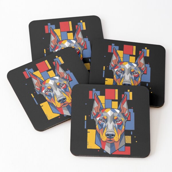 Item preview, Funny Dobermann Colorful Blocks Geometric Art Mom Dad Kids designed and sold by FurryHavenPH.