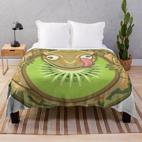 Item preview, Kawaii Crested Gecko Kiwi Slice Pastel Art designed and sold by Arc2020.
