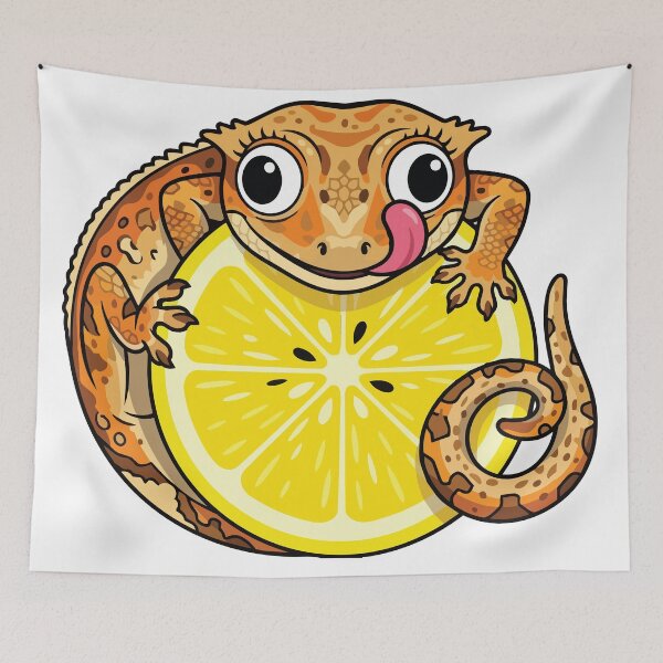Item preview, Derpy Crested Gecko Lemon Slice Funny Reptile designed and sold by Arc2020.