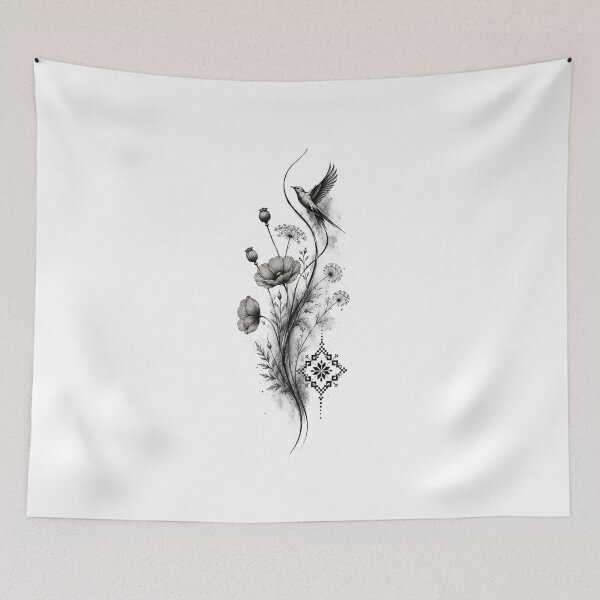Item preview, Vintage Nature Engraving with Hummingbird designed and sold by PetalGarden.