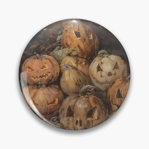 Item preview, Vintage Jack-o'-Lantern Pumpkin Stack - Moody Halloween Still Life designed and sold by Sergey Sedunov.