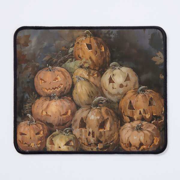 Item preview, Vintage Jack-o'-Lantern Pumpkin Stack - Moody Halloween Still Life designed and sold by Sergey Sedunov.